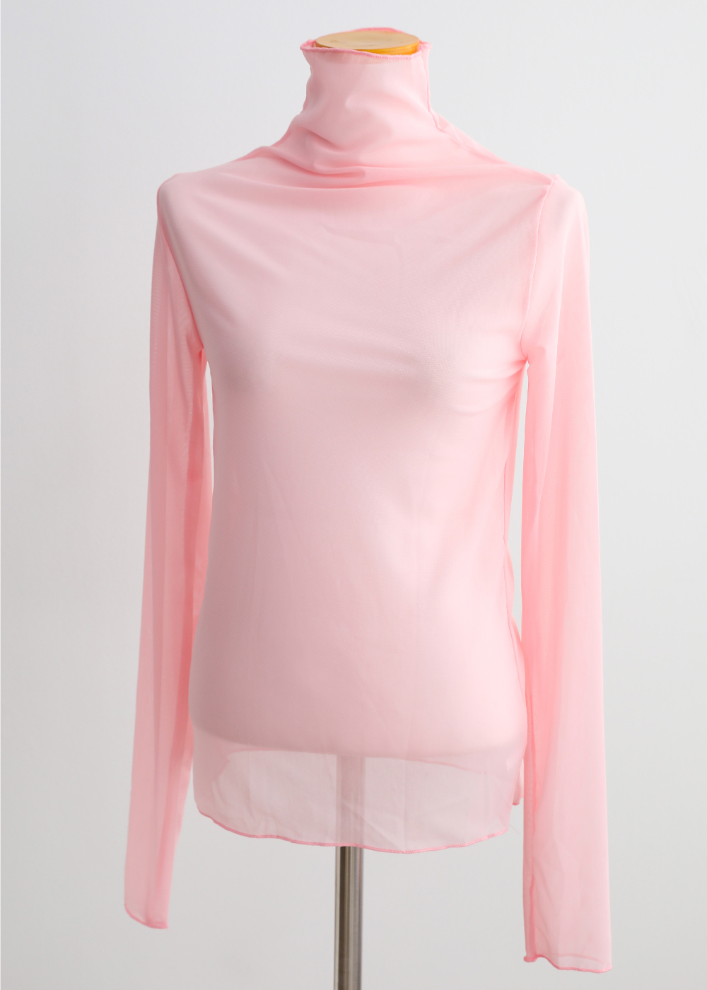 long sleeved tee baby pink color image-S1L32