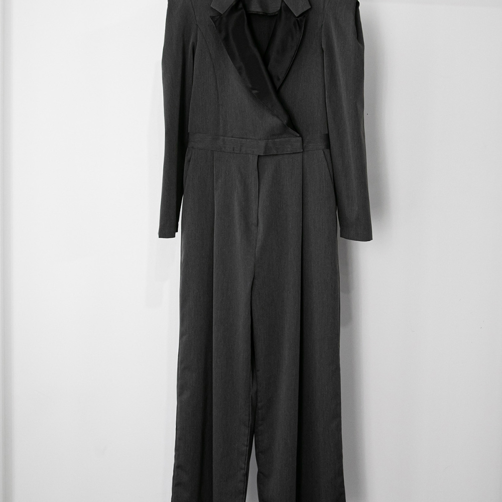suspenders skirt/pants grey color image-S1L38