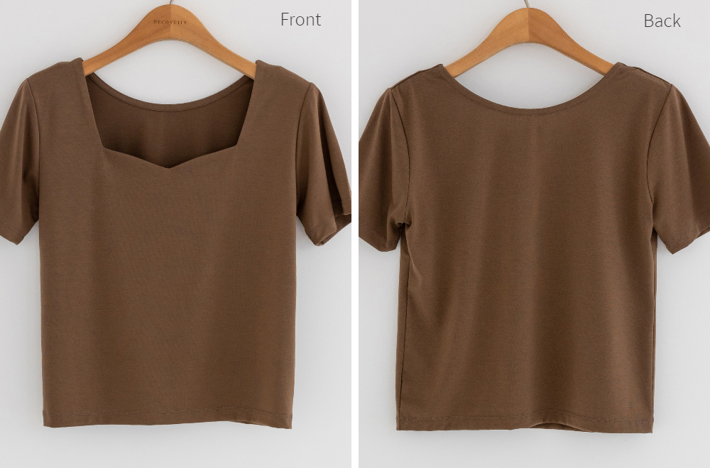short sleeved tee brown color image-S1L44