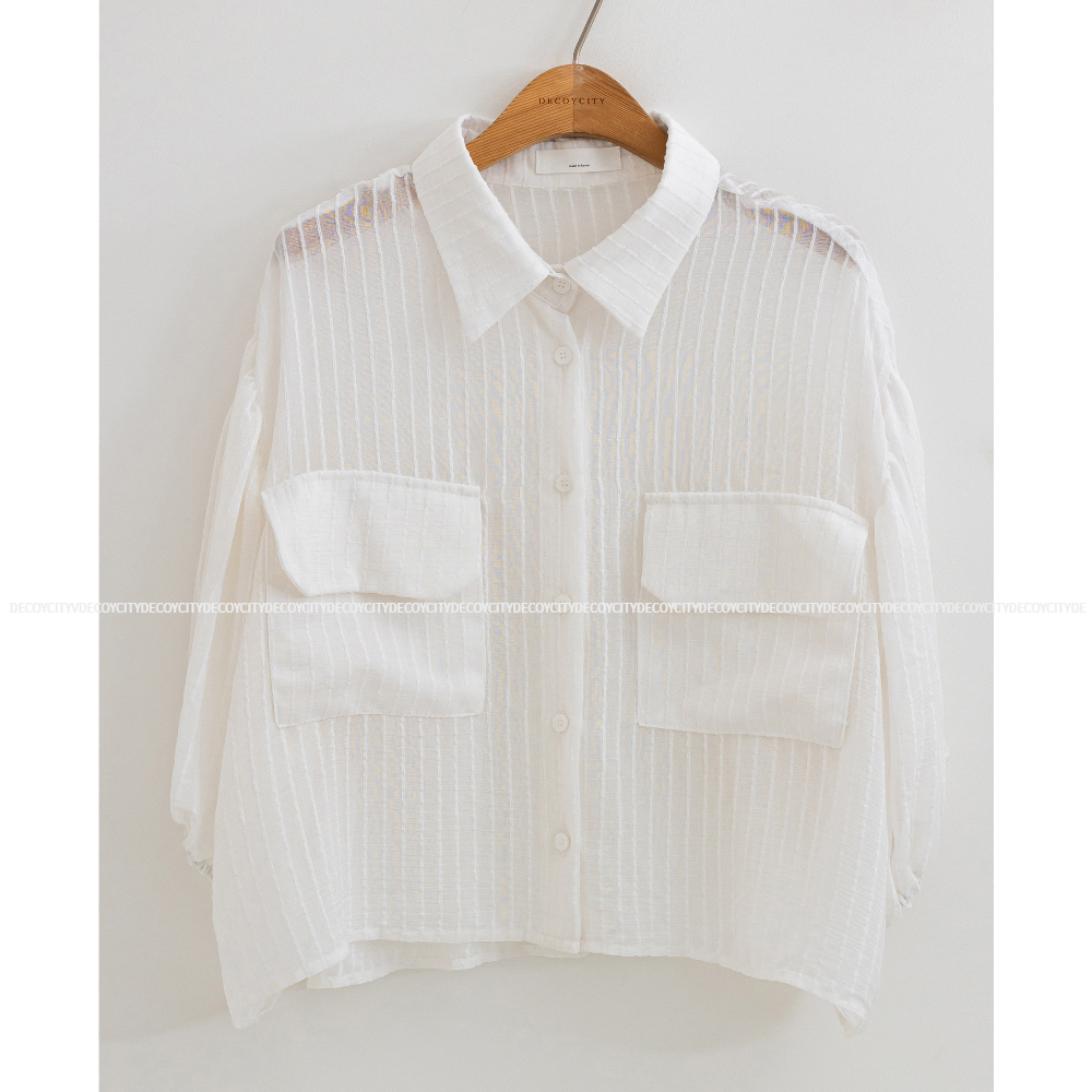 blouse white color image-S1L45